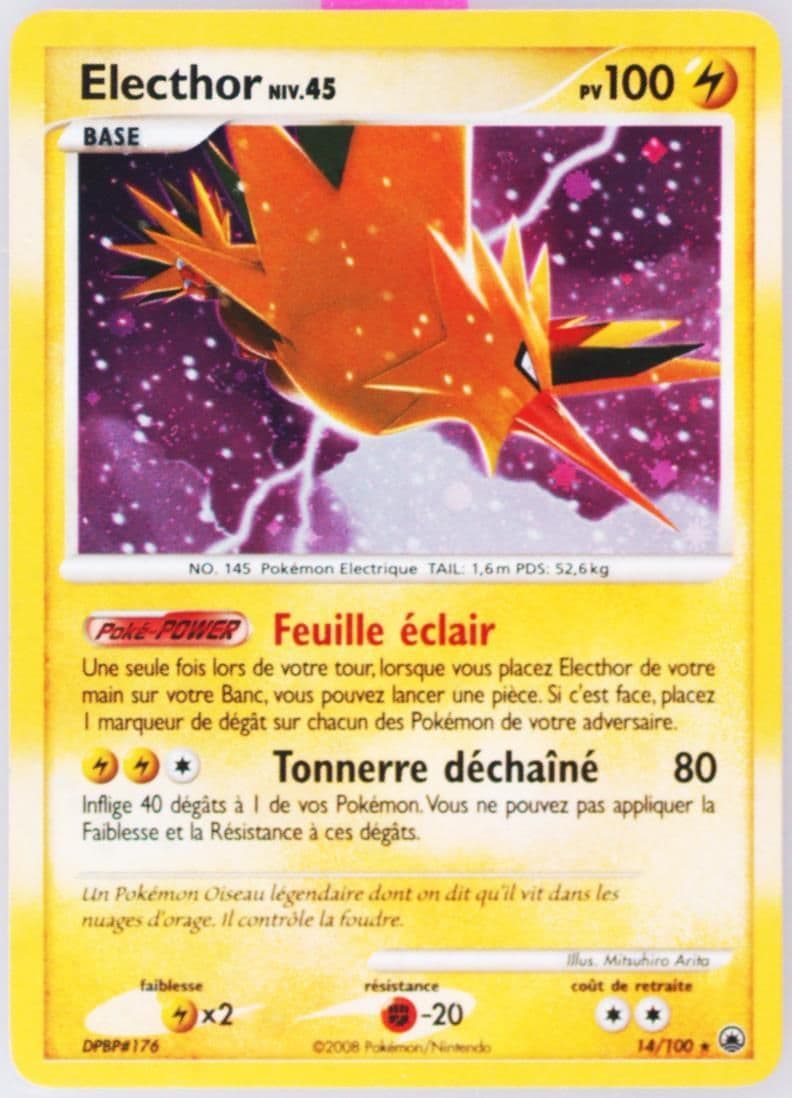 Electhor-Holo French (14) 2008 Pokemon Diamond & Pearl Majestic Dawn