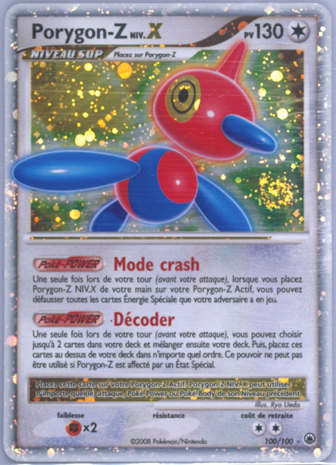 Porygon-Z Niv.X-Holo French (100) 2008 Pokemon Diamond & Pearl Majestic Dawn