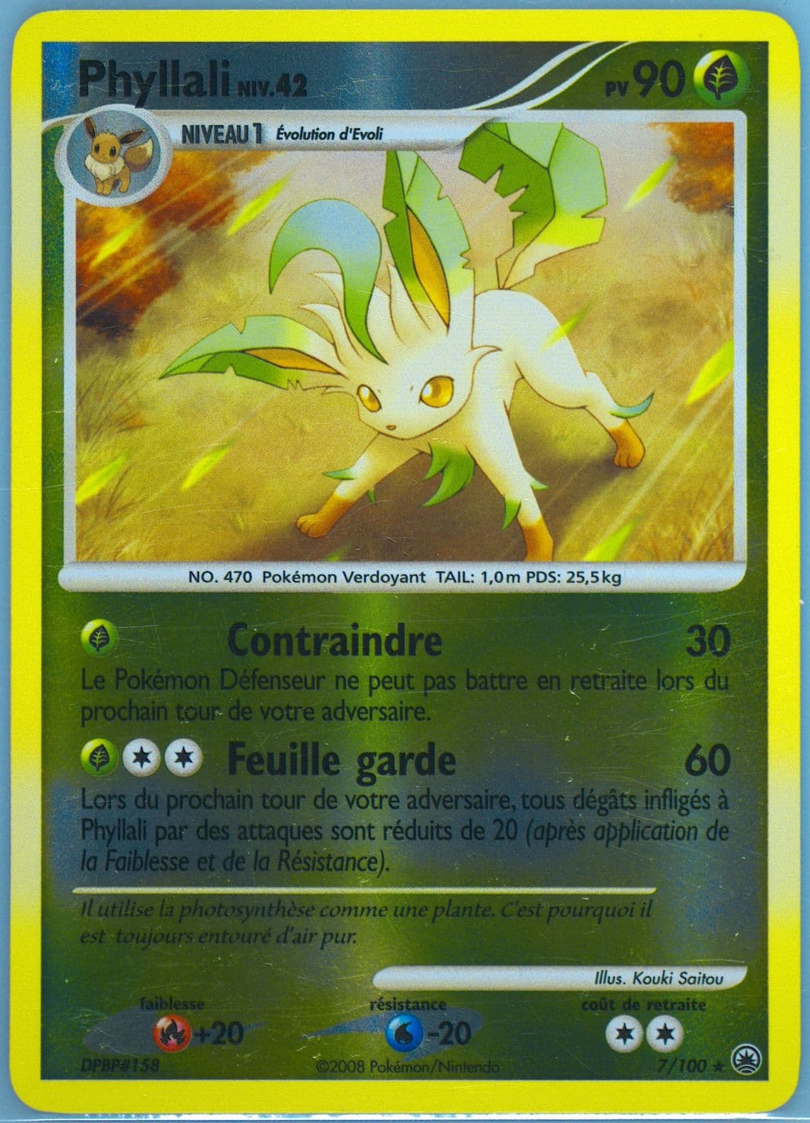 Phyllali-Reverse Foil French (7) 2008 Pokemon Diamond & Pearl Majestic Dawn