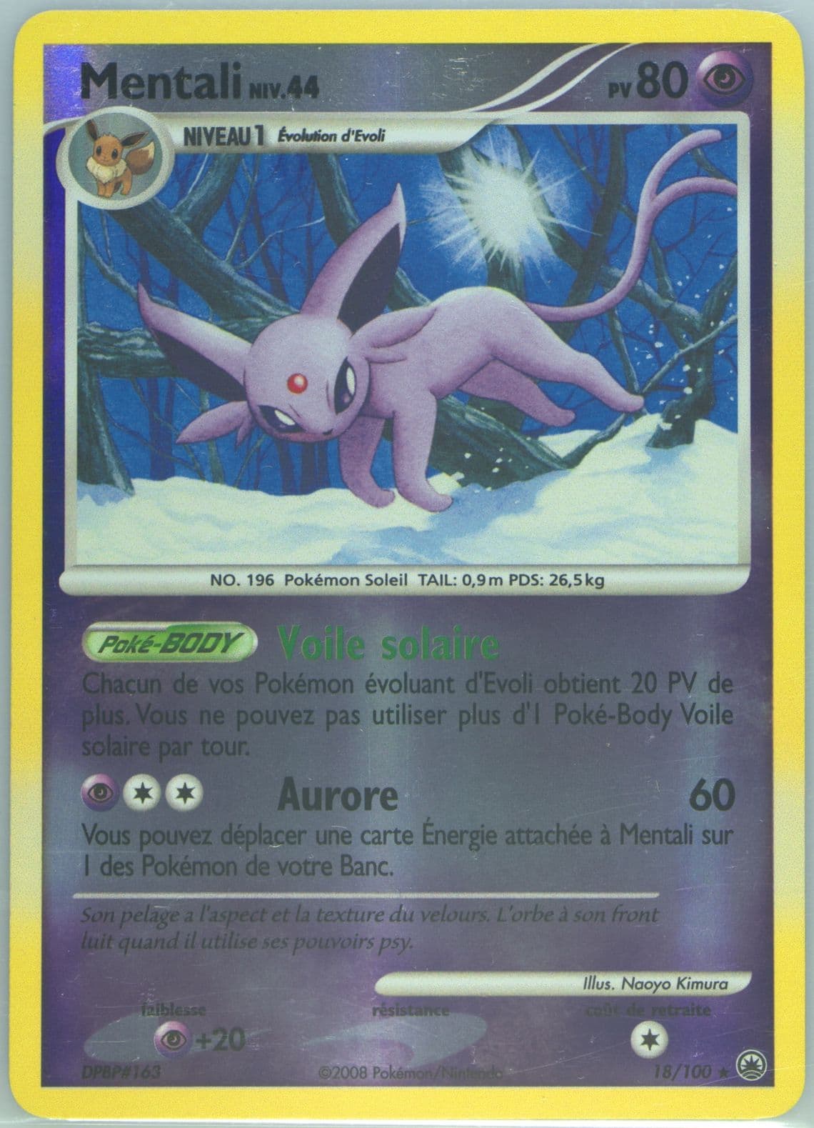Mentali-Reverse Foil French (18) 2008 Pokemon Diamond & Pearl Majestic Dawn