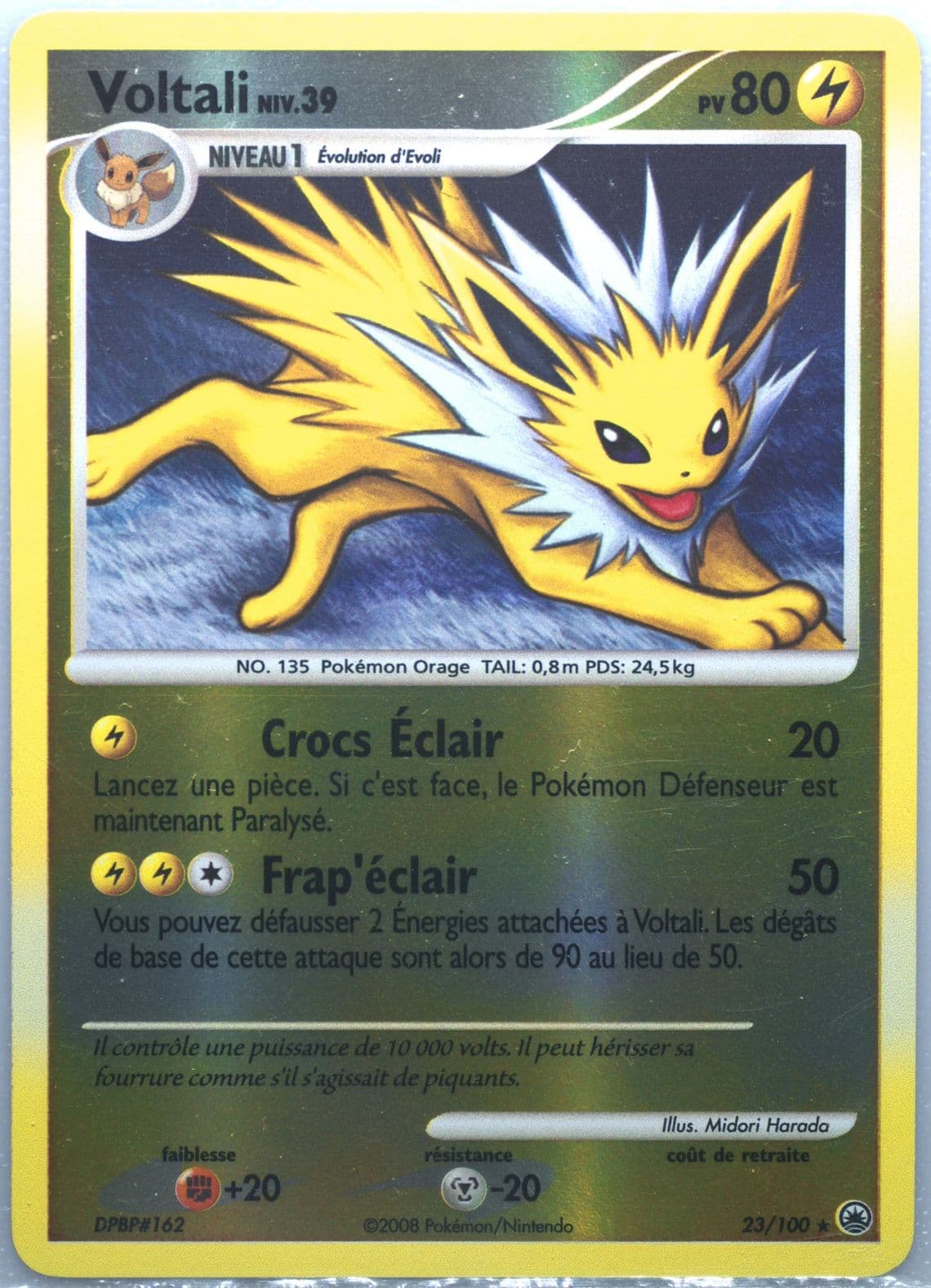 Voltali-Reverse Foil French (23) 2008 Pokemon Diamond & Pearl Majestic Dawn