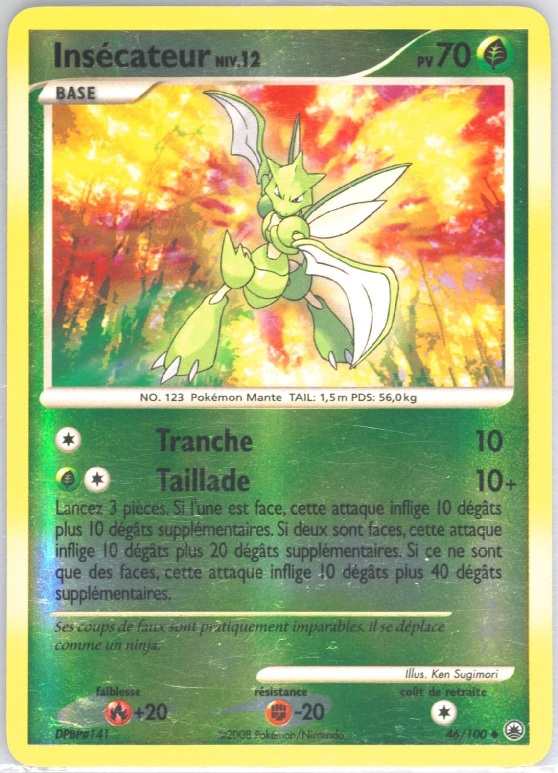 Insecateur-Reverse Foil French (46) 2008 Pokemon Diamond & Pearl Majestic Dawn