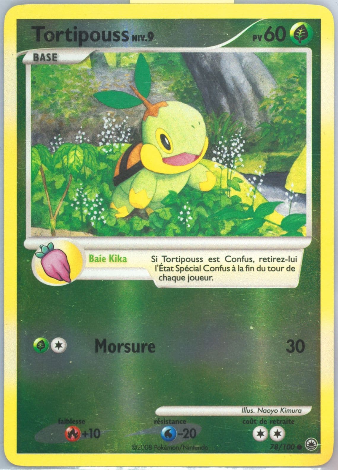Tortipouss-Reverse Foil French (78) 2008 Pokemon Diamond & Pearl Majestic Dawn