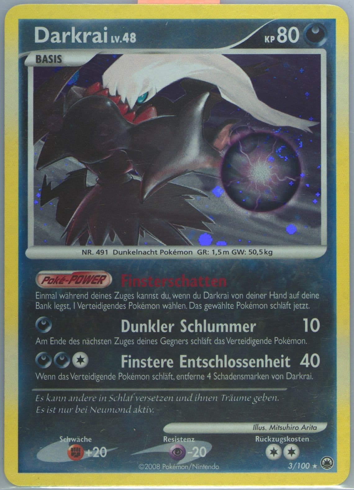 Darkrai-Holo German (3) 2008 Pokemon Diamond & Pearl Majestic Dawn