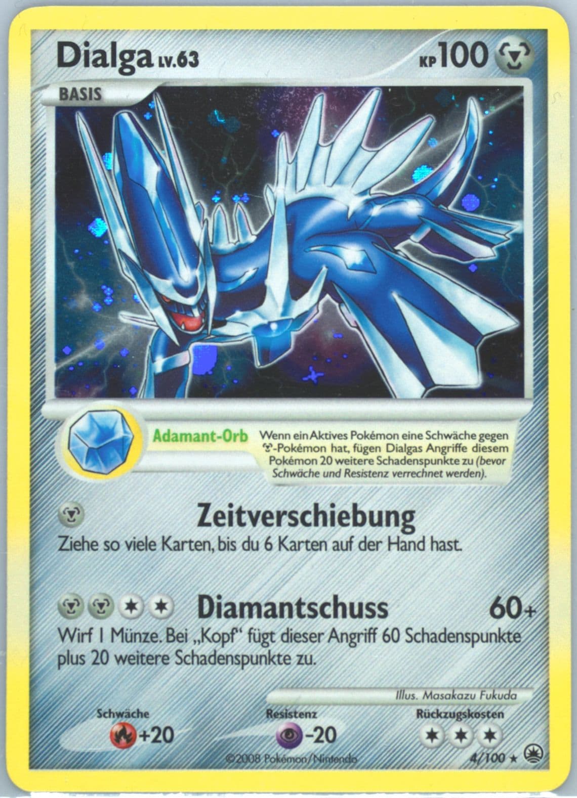 Dialga-Holo German (4) 2008 Pokemon Diamond & Pearl Majestic Dawn