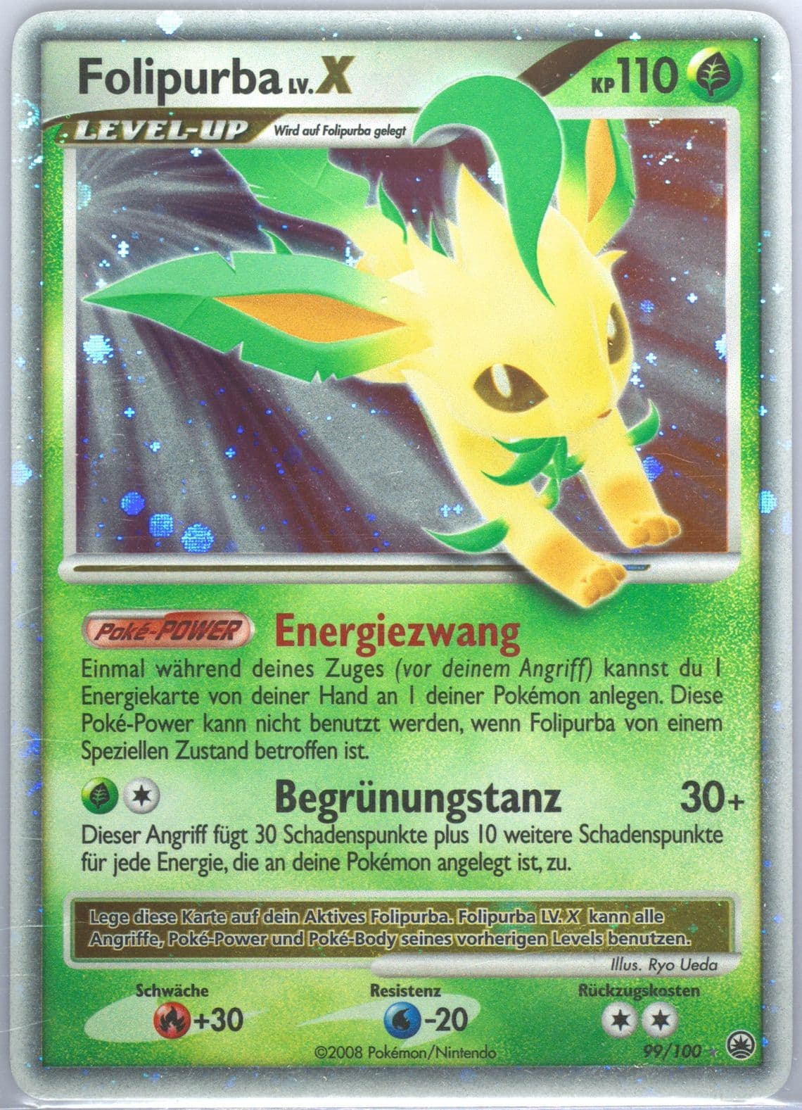 Folipurba LV. X-Holo German (99) 2008 Pokemon Diamond & Pearl Majestic Dawn