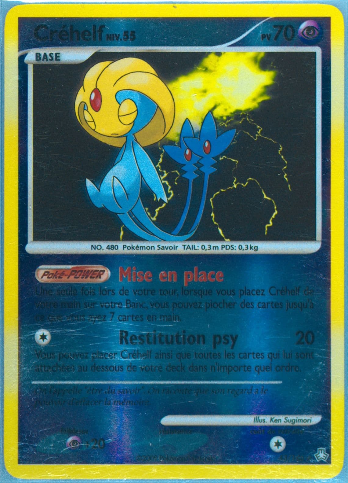 Crehelf-Reverse Foil (43) 2009 Pokemon French Diamond & Pearl Legends Awakened