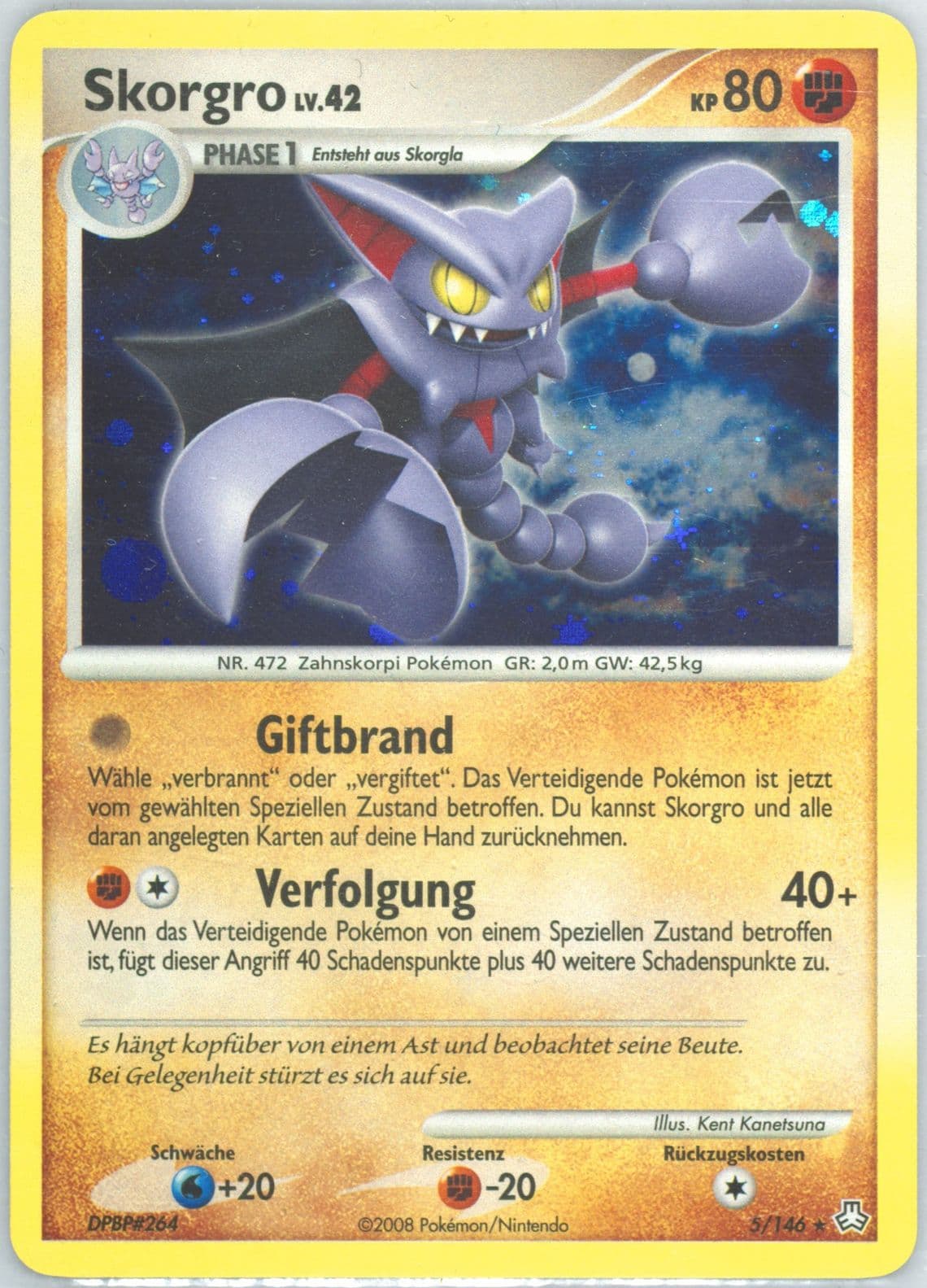 Skorgro-Holo German (5) 2008 Pokemon Diamond & Pearl Legends Awakened