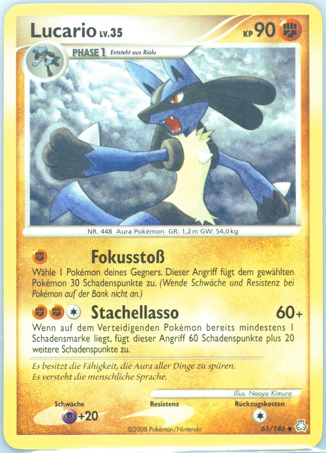 Lucario German (61) 2008 Pokemon Diamond & Pearl Legends Awakened