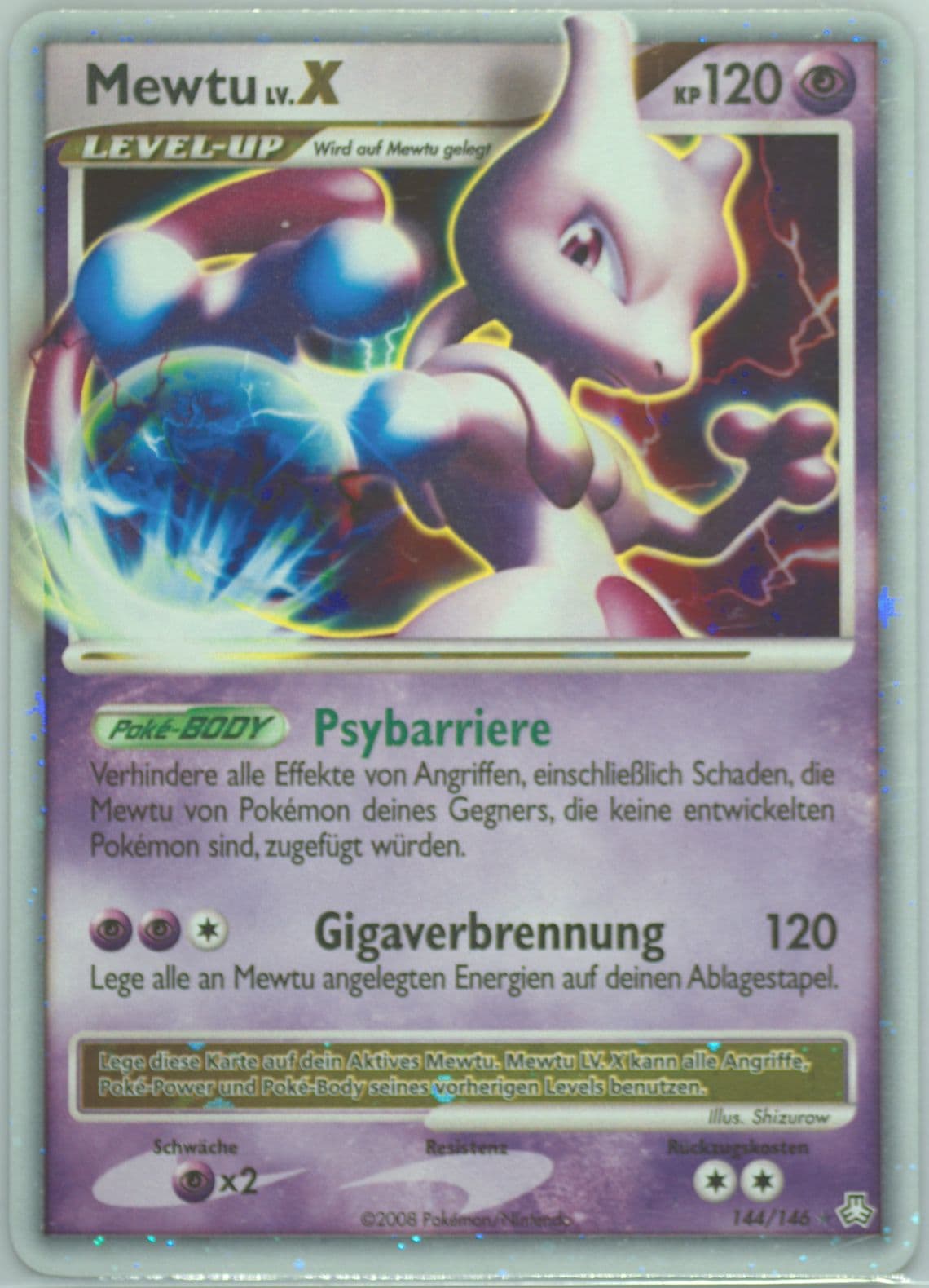 Mewtu LV. X-Holo German (144) 2008 Pokemon Diamond & Pearl Legends Awakened