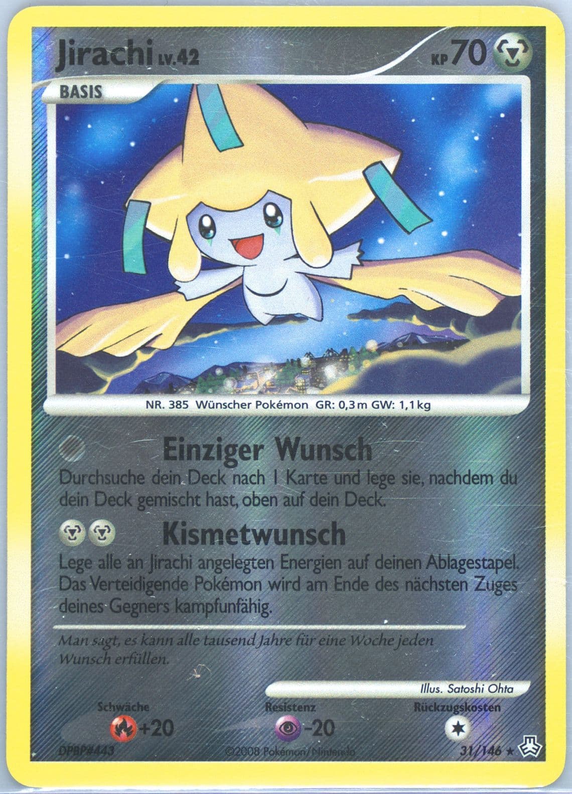 Jirachi-Reverse Foil German (31) 2008 Pokemon Diamond & Pearl Legends Awakened