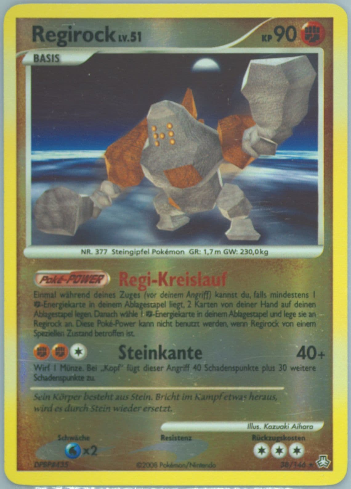 Regirock-Reverse Foil German (38) 2008 Pokemon Diamond & Pearl Legends Awakened