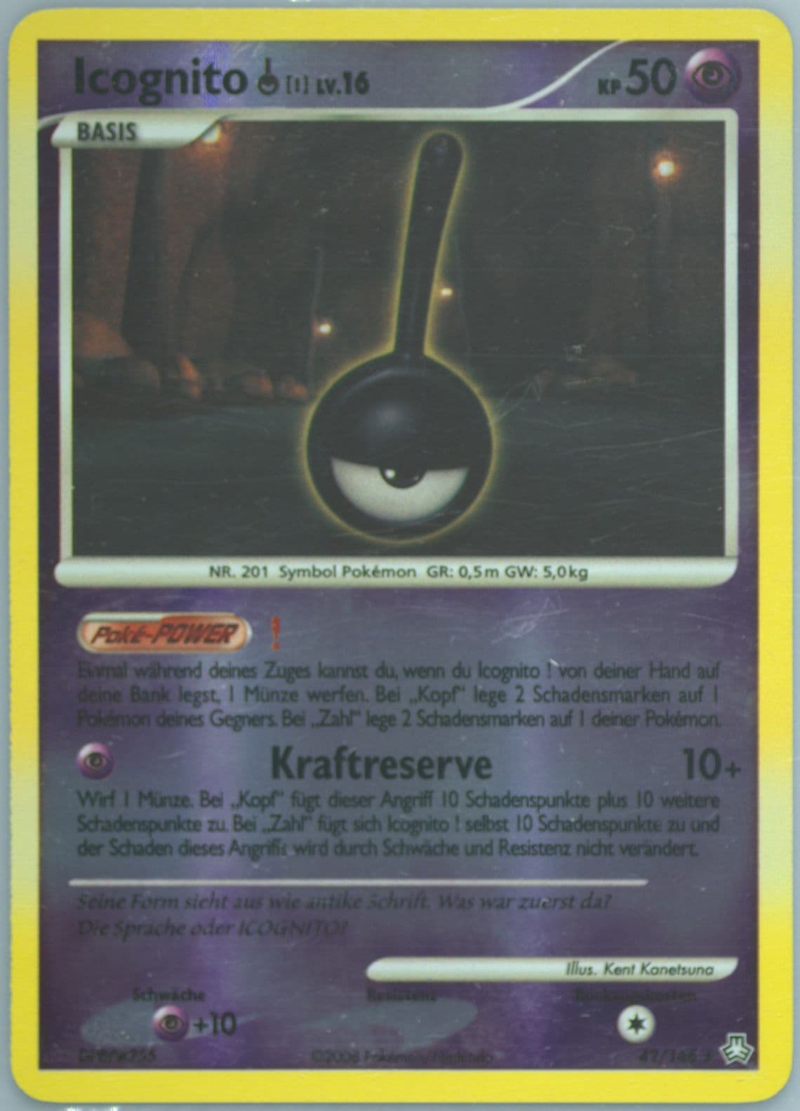 Icognito !-Reverse Foil German (42) 2008 Pokemon Diamond & Pearl Legends Awakened