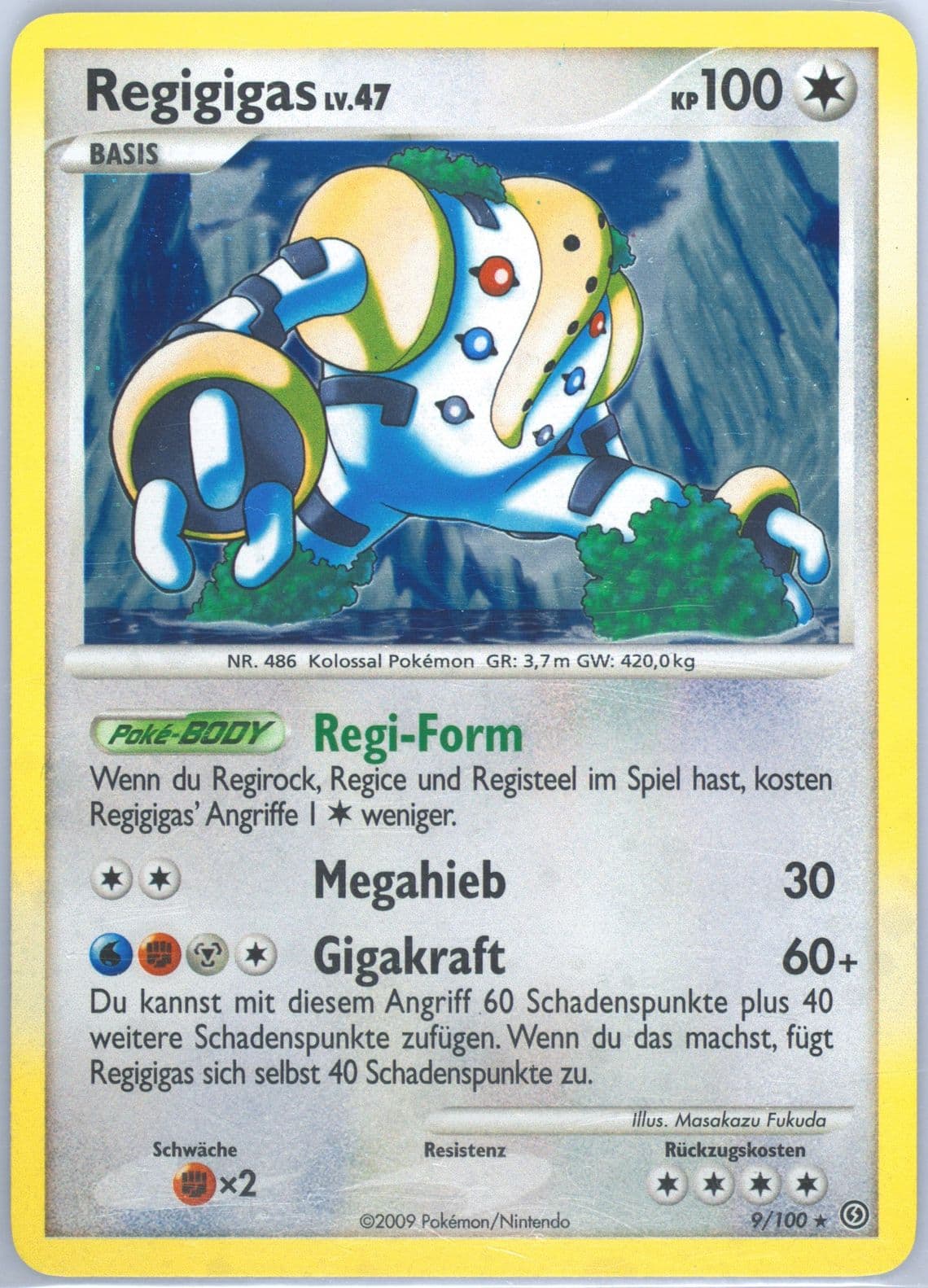 Regigigas-Holo (9) 2009 Pokemon German Diamond & Pearl Stormfront