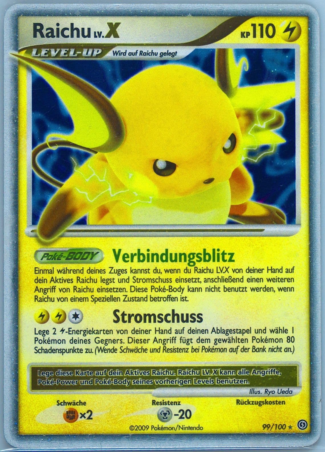Raichu LV.X-Holo (99) 2009 Pokemon German Diamond & Pearl Stormfront