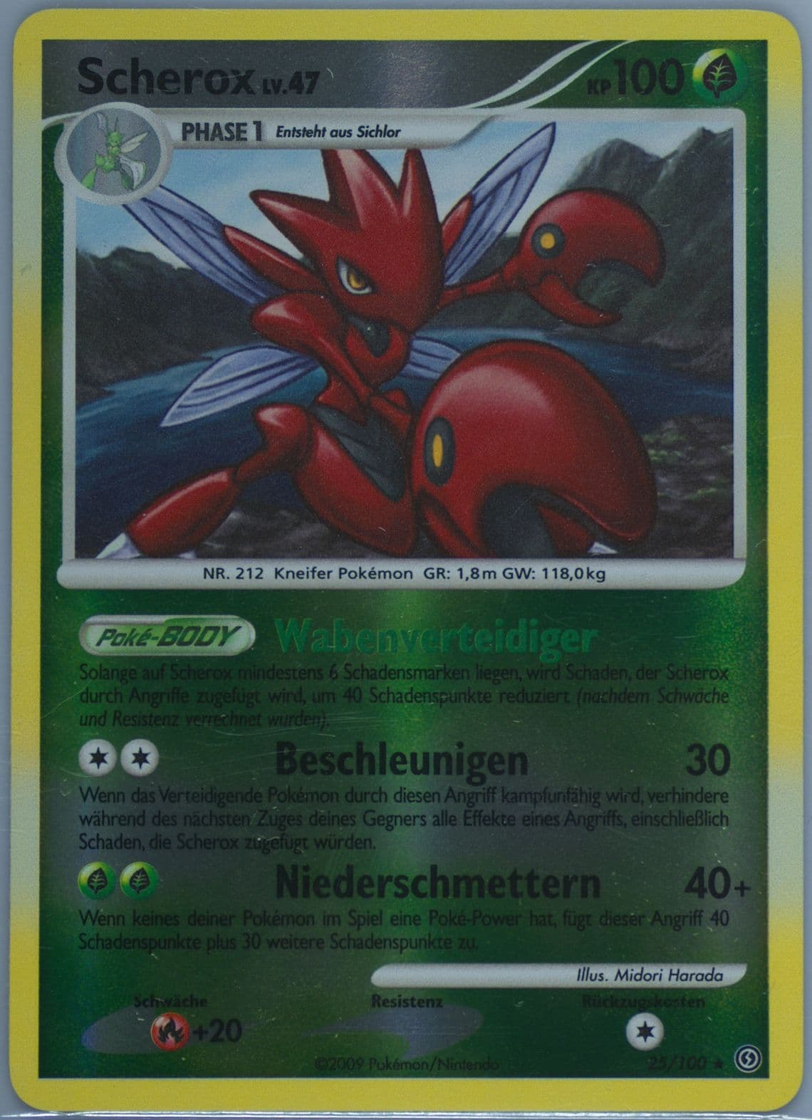 Scherox-Reverse Foil (25) 2009 Pokemon German Diamond & Pearl Stormfront
