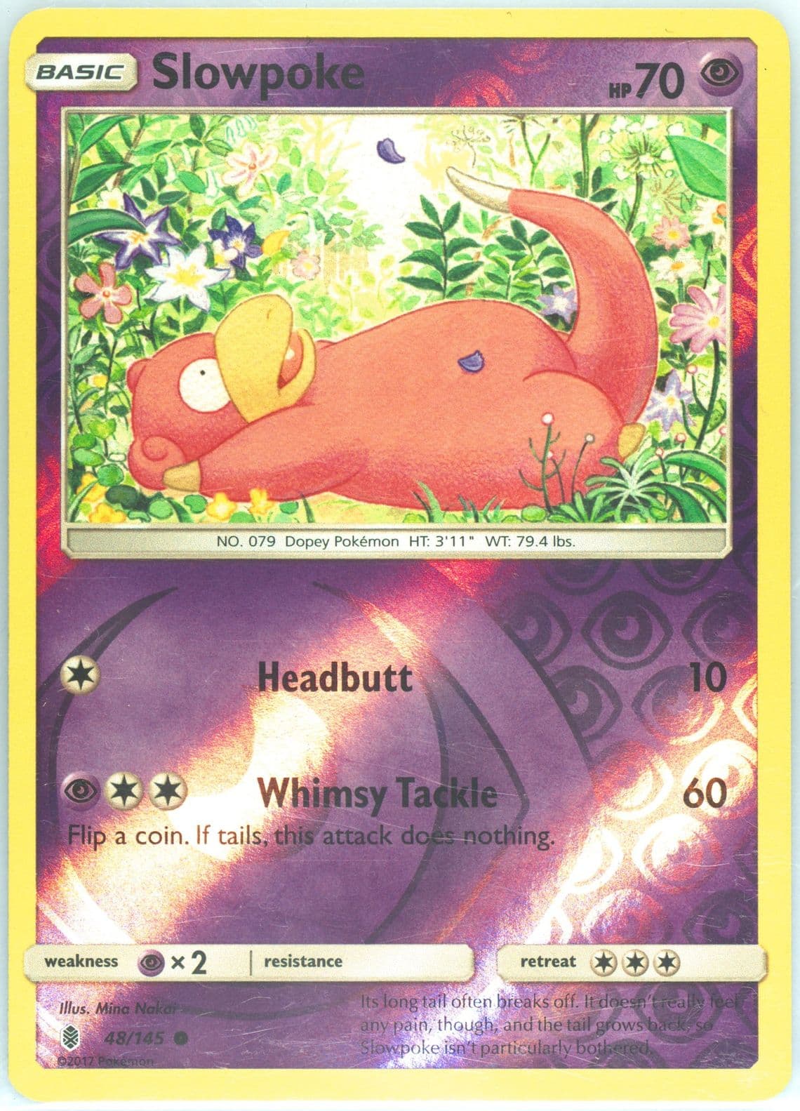 Slowpoke-Reverse Foil (48) 2017 Pokemon Sun & Moon Guardians Rising