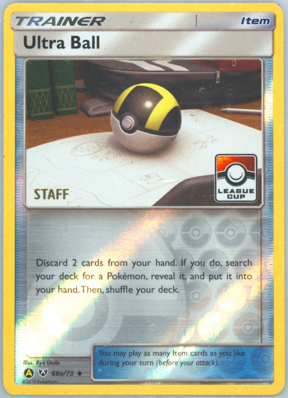 Ultra Ball-Reverse Foil Yellow A Alternate Art-League Cup (68a) 2017 Pokemon Sun & Moon Shining Legends
