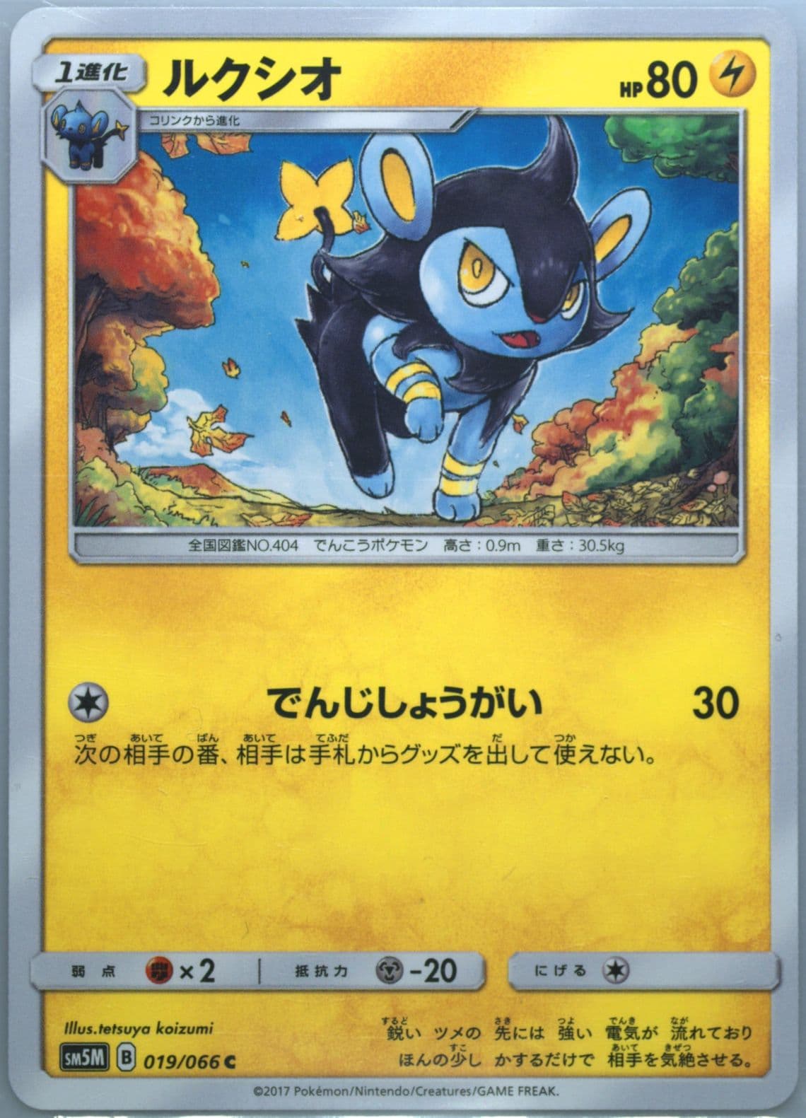 Luxio (019) 2017 Pokemon Japanese Sun & Moon Ultra Moon