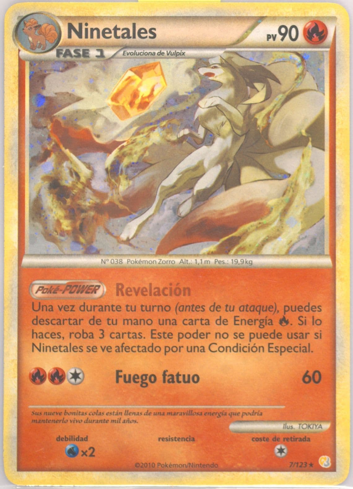 Ninetales-Holo Spanish (7) 2010 Pokemon Heartgold & Soulsilver