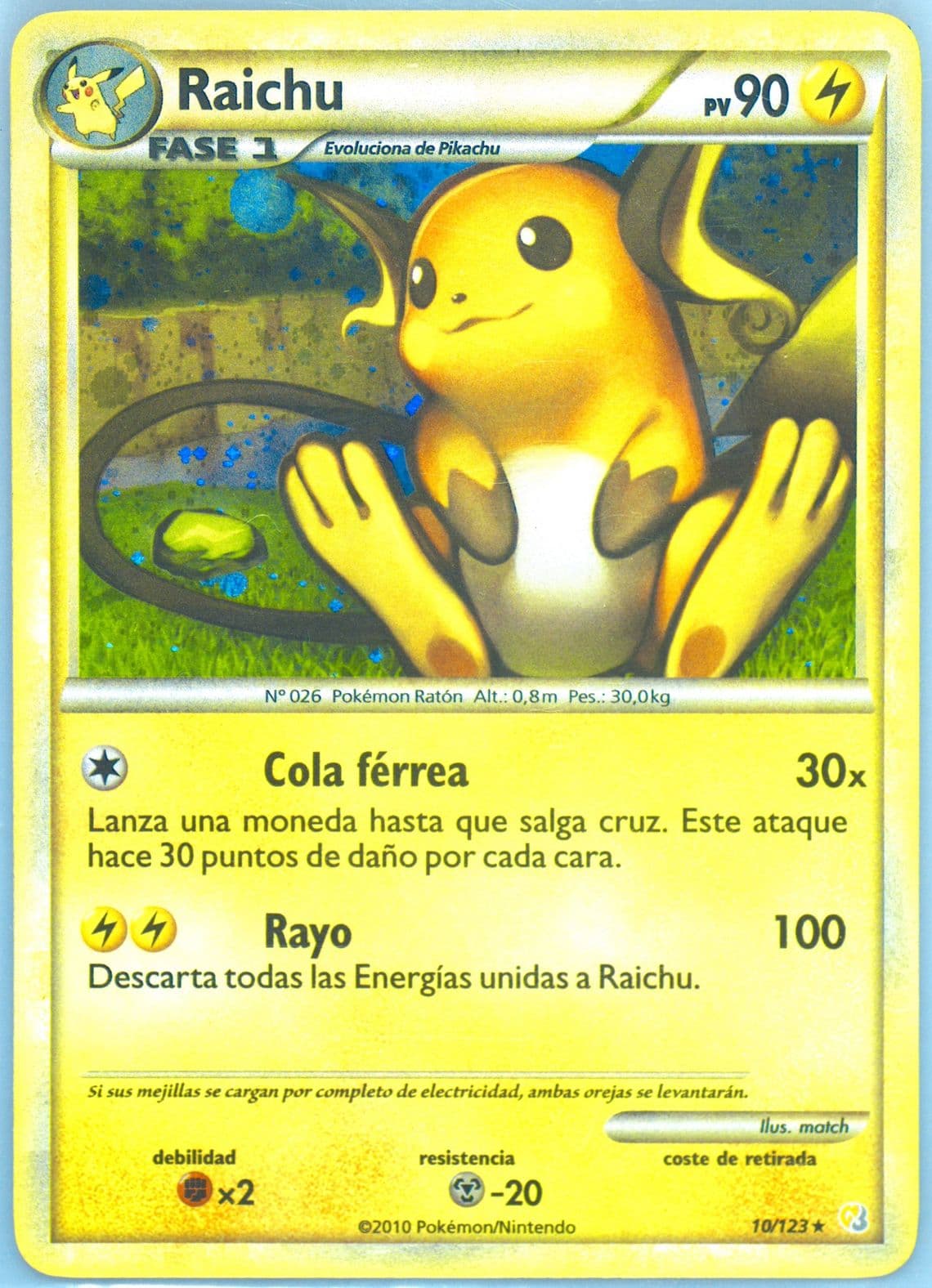 Raichu-Holo Spanish (10) 2010 Pokemon Heartgold & Soulsilver