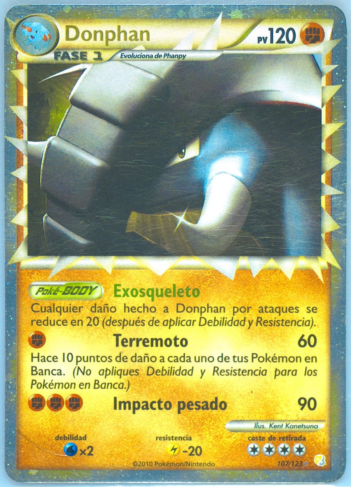 Donphan-Holo Spanish (107) 2010 Pokemon Heartgold & Soulsilver