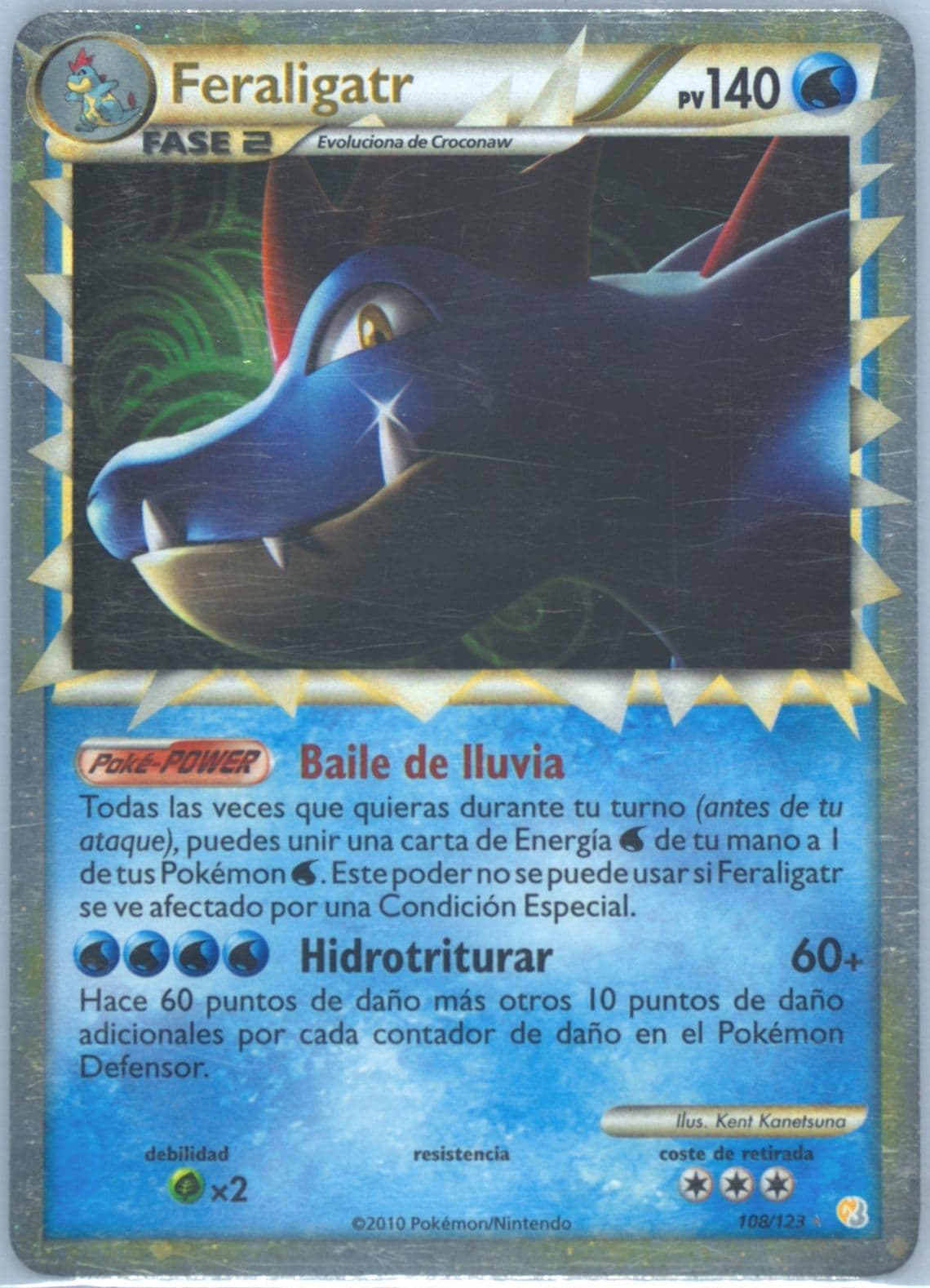 Feraligatr-Holo Spanish (108) 2010 Pokemon Heartgold & Soulsilver