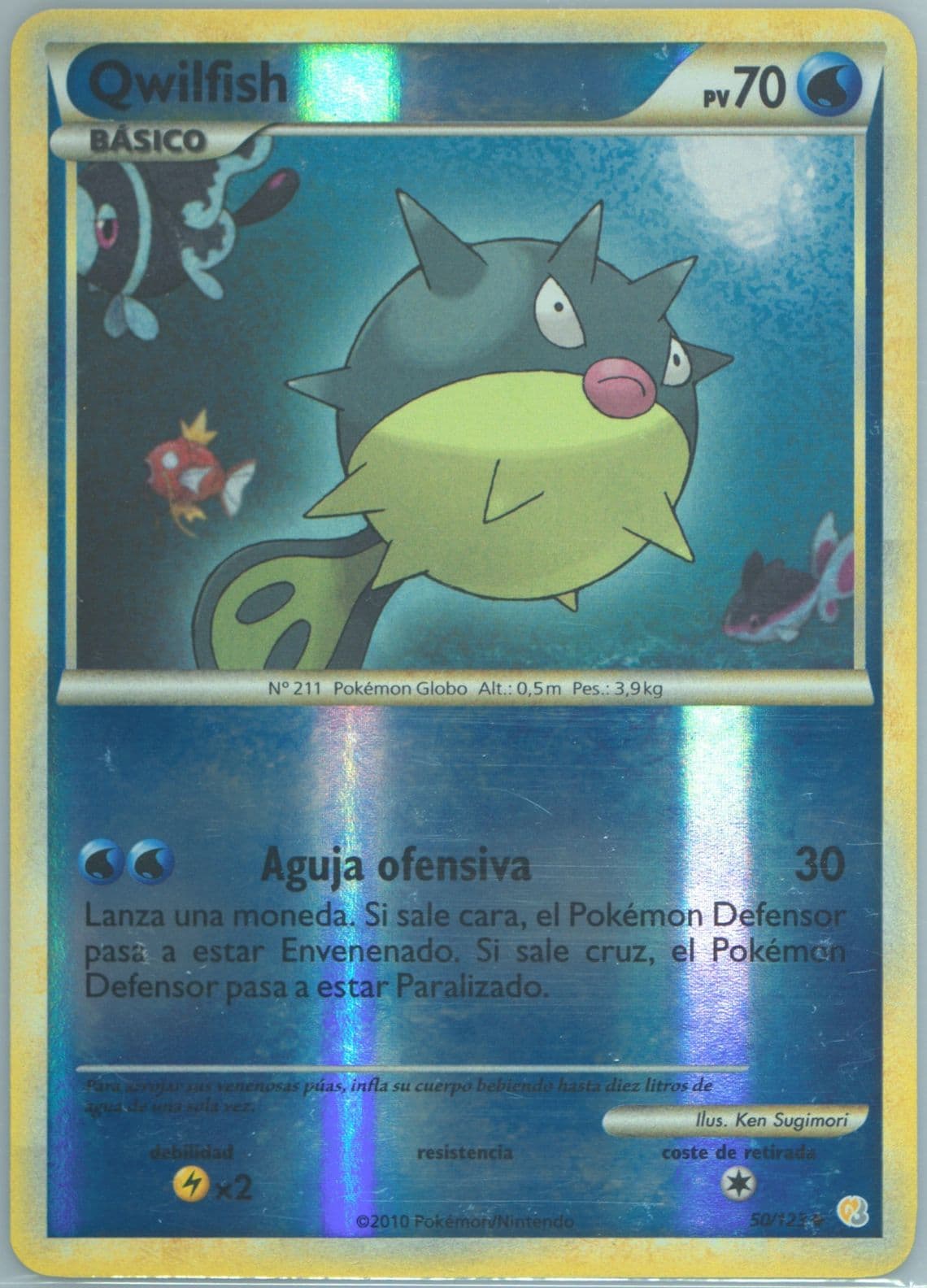 Qwilfish-Reverse Foil Spanish (50) 2010 Pokemon Heartgold & Soulsilver