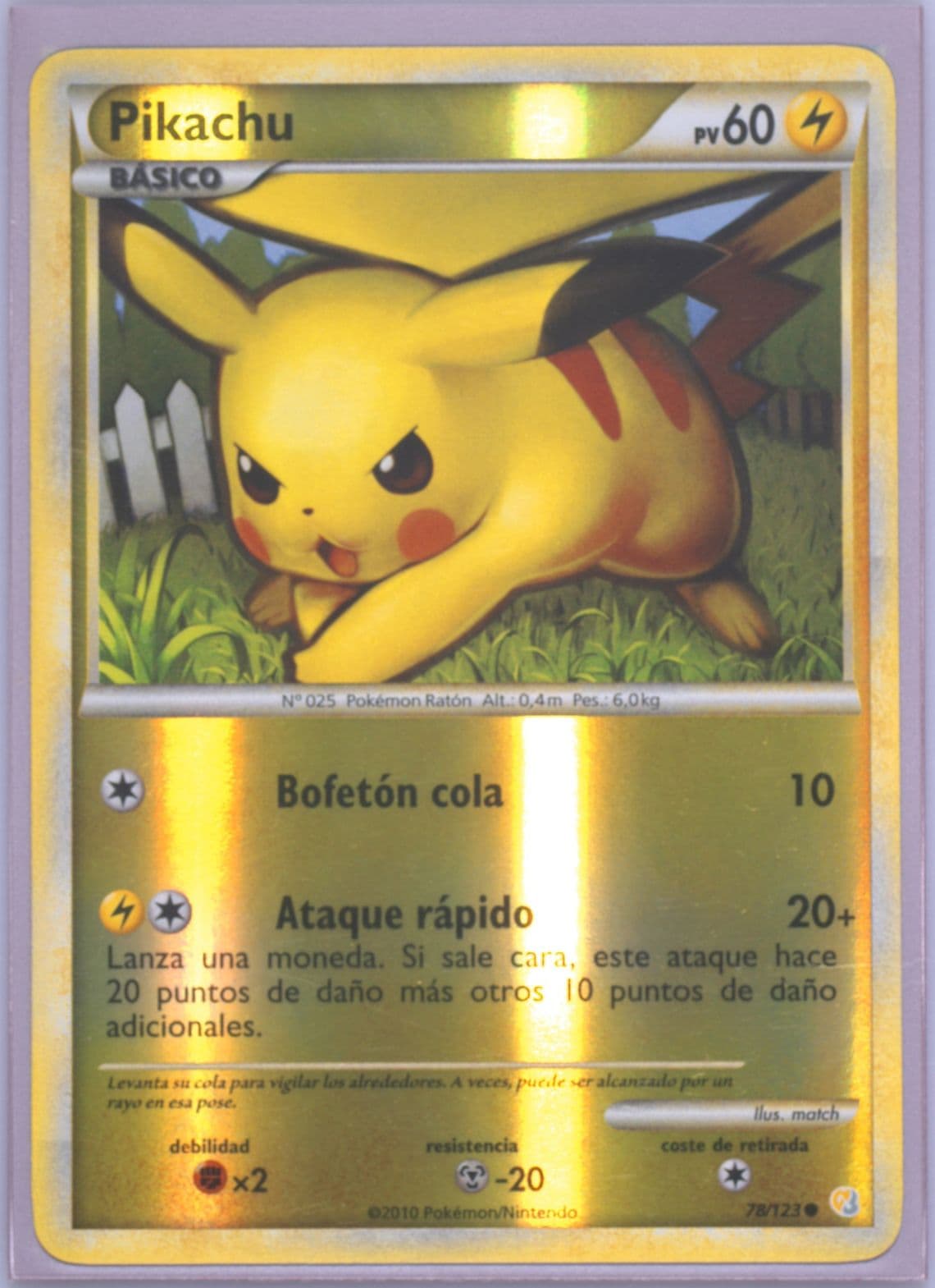 Pikachu-Reverse Foil Spanish (78) 2010 Pokemon Heartgold & Soulsilver