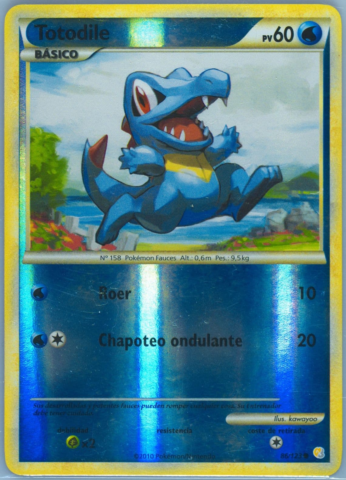 Totodile-Reverse Foil Spanish (86) 2010 Pokemon Heartgold & Soulsilver