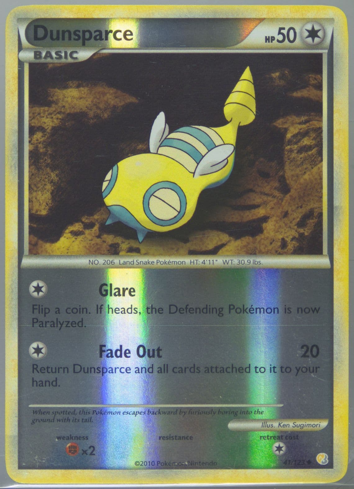 Dunsparce-Reverse Foil (41) 2010 Pokemon Heartgold & Soulsilver