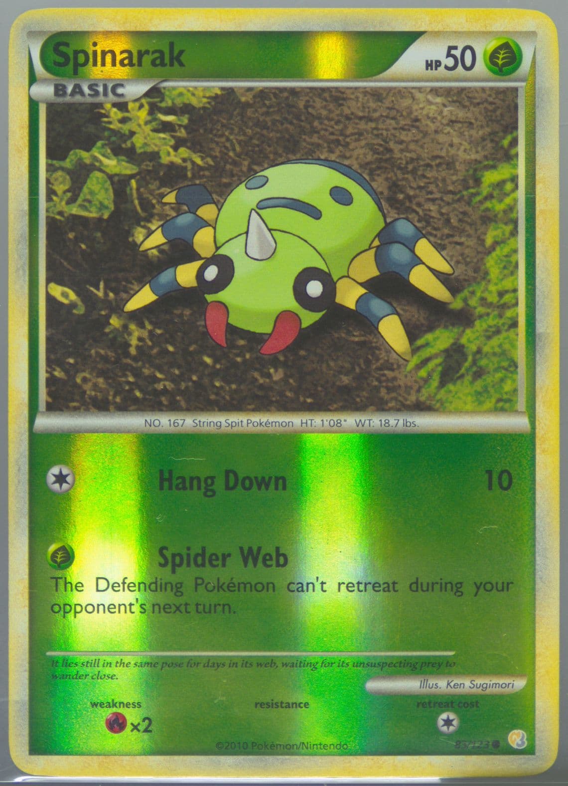 Spinarak-Reverse Foil (83) 2010 Pokemon Heartgold & Soulsilver