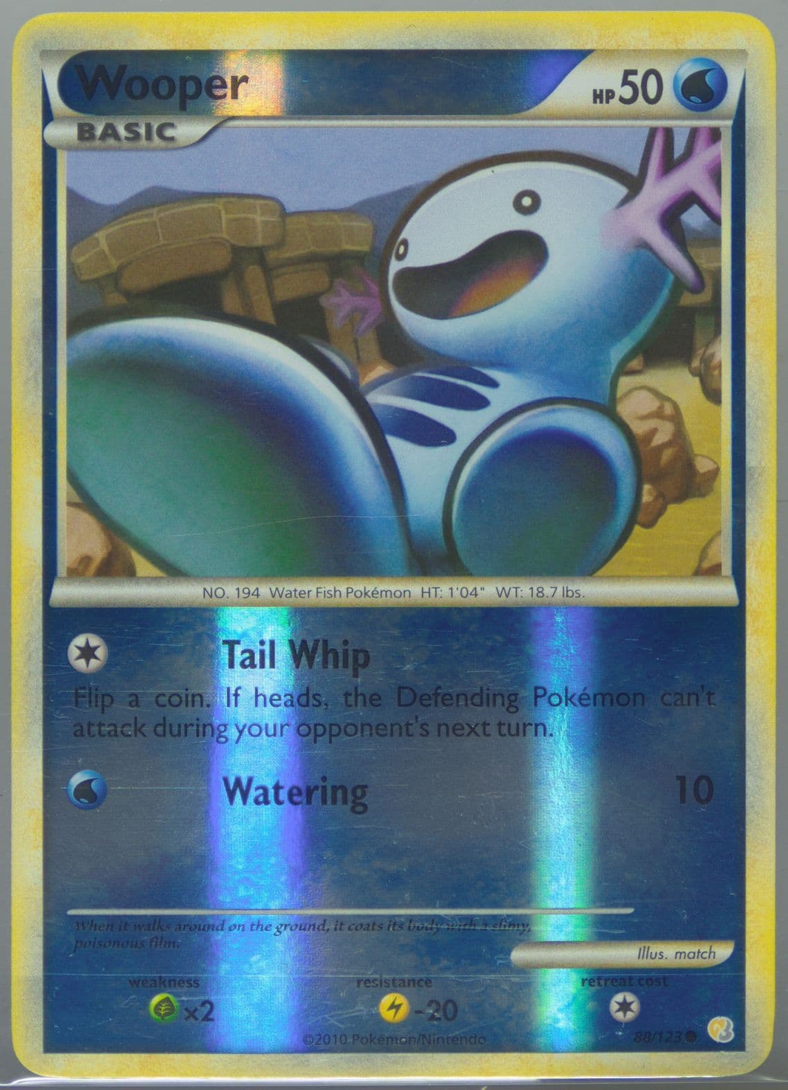 Wooper-Reverse Foil (88) 2010 Pokemon Heartgold & Soulsilver