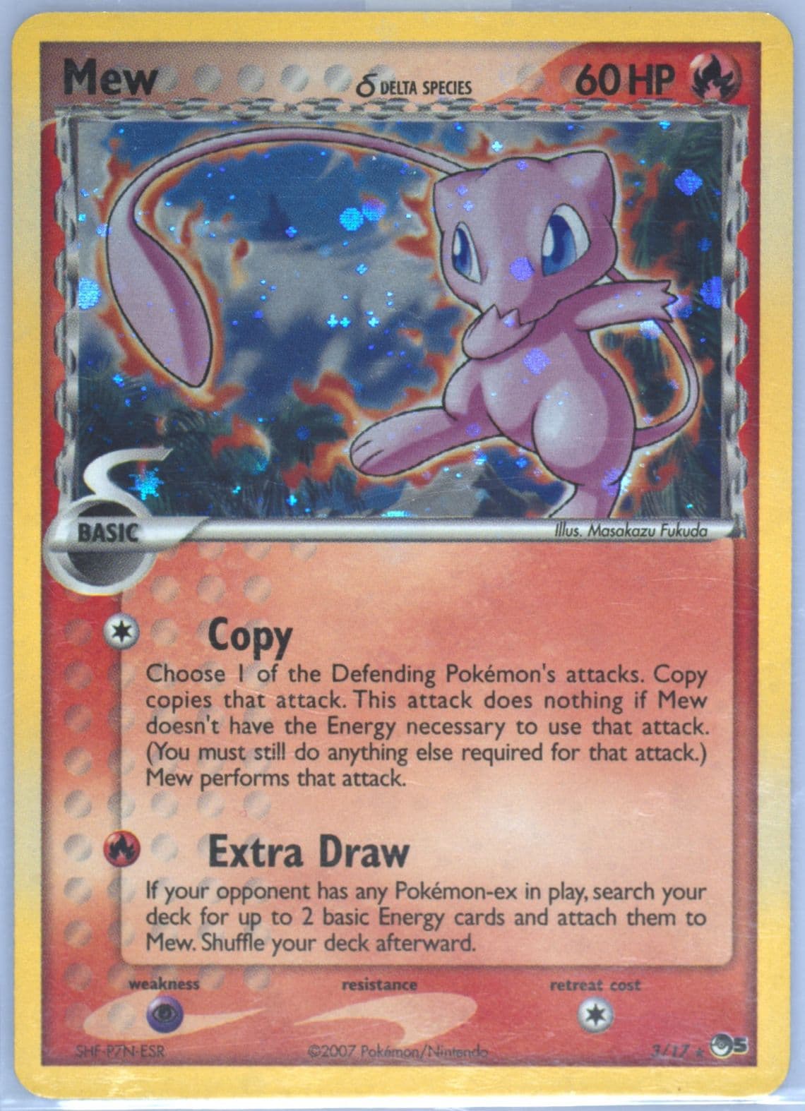 Mew-Holo Inverted Back (3) 2007 Pokemon Pop Series 5