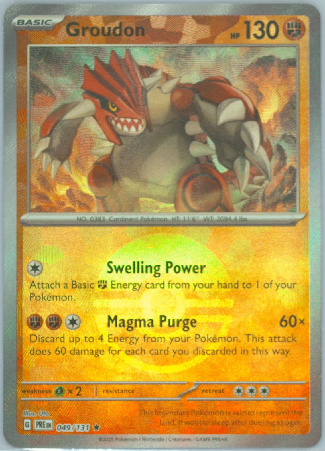 Groudon Poke Ball Reverse Holo (049) 2025 Pokemon Pre EN-Prismatic Evolutions