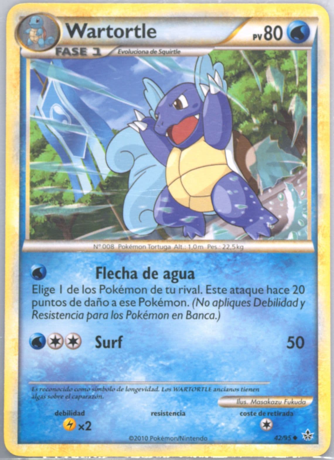 Wartortle (42) 2011 Pokemon Spanish Heartgold & Soulsilver Unleashed