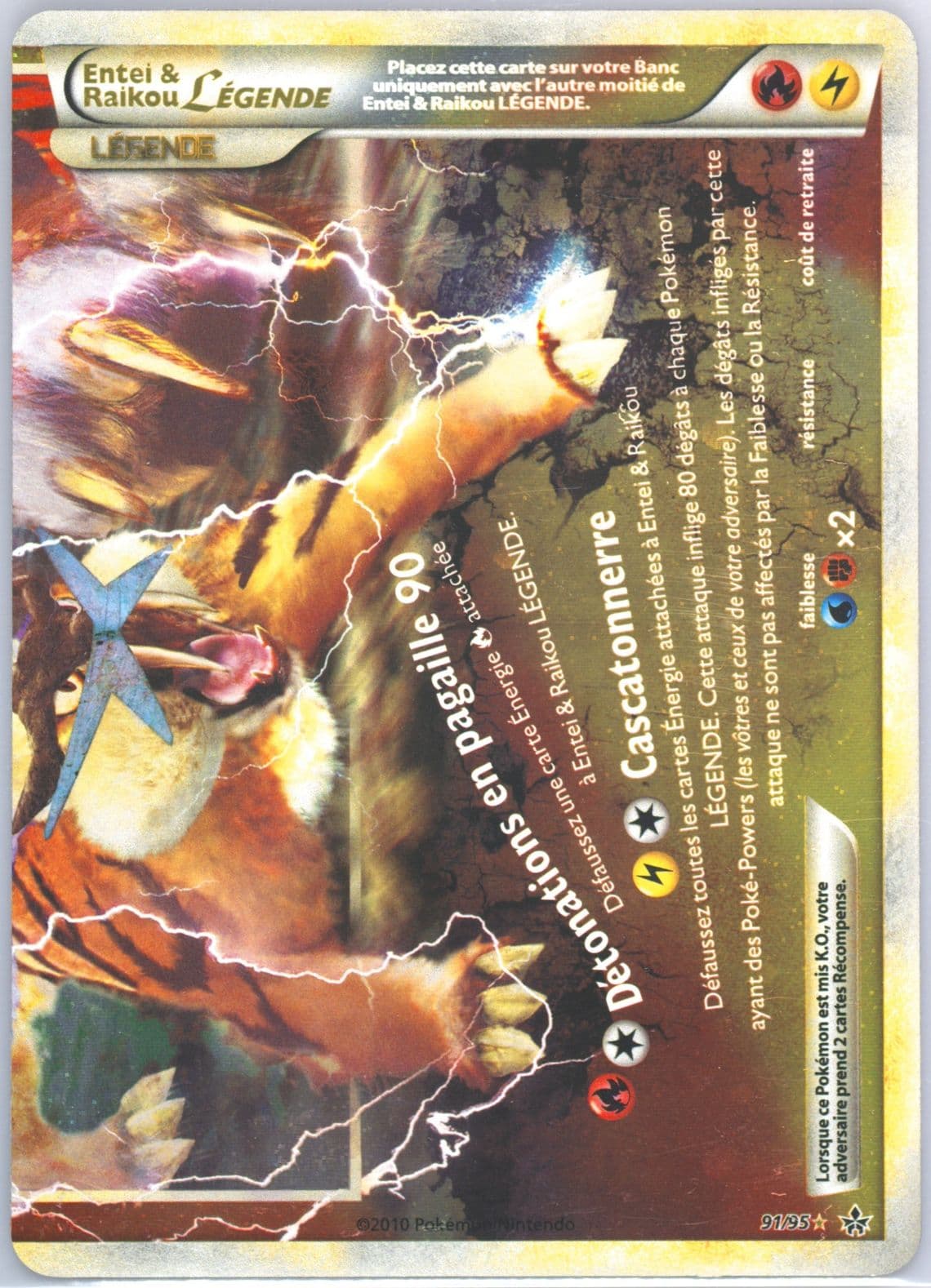 Entei & Raikou Legende-Holo French (91) 2010 Pokemon Heartgold & Soulsilver Unleashed