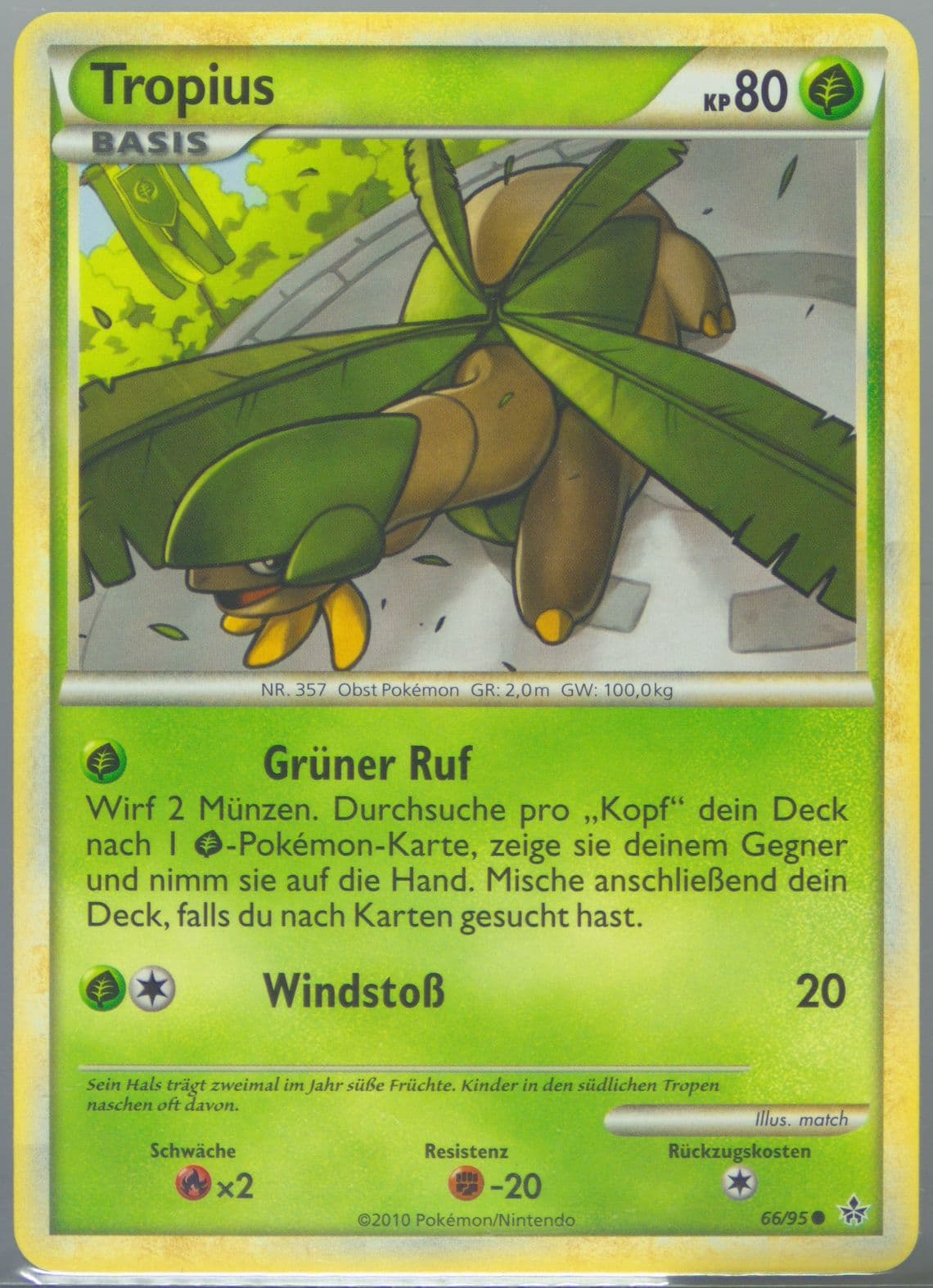 Tropius German (66) 2010 Pokemon Heartgold & Soulsilver Unleashed