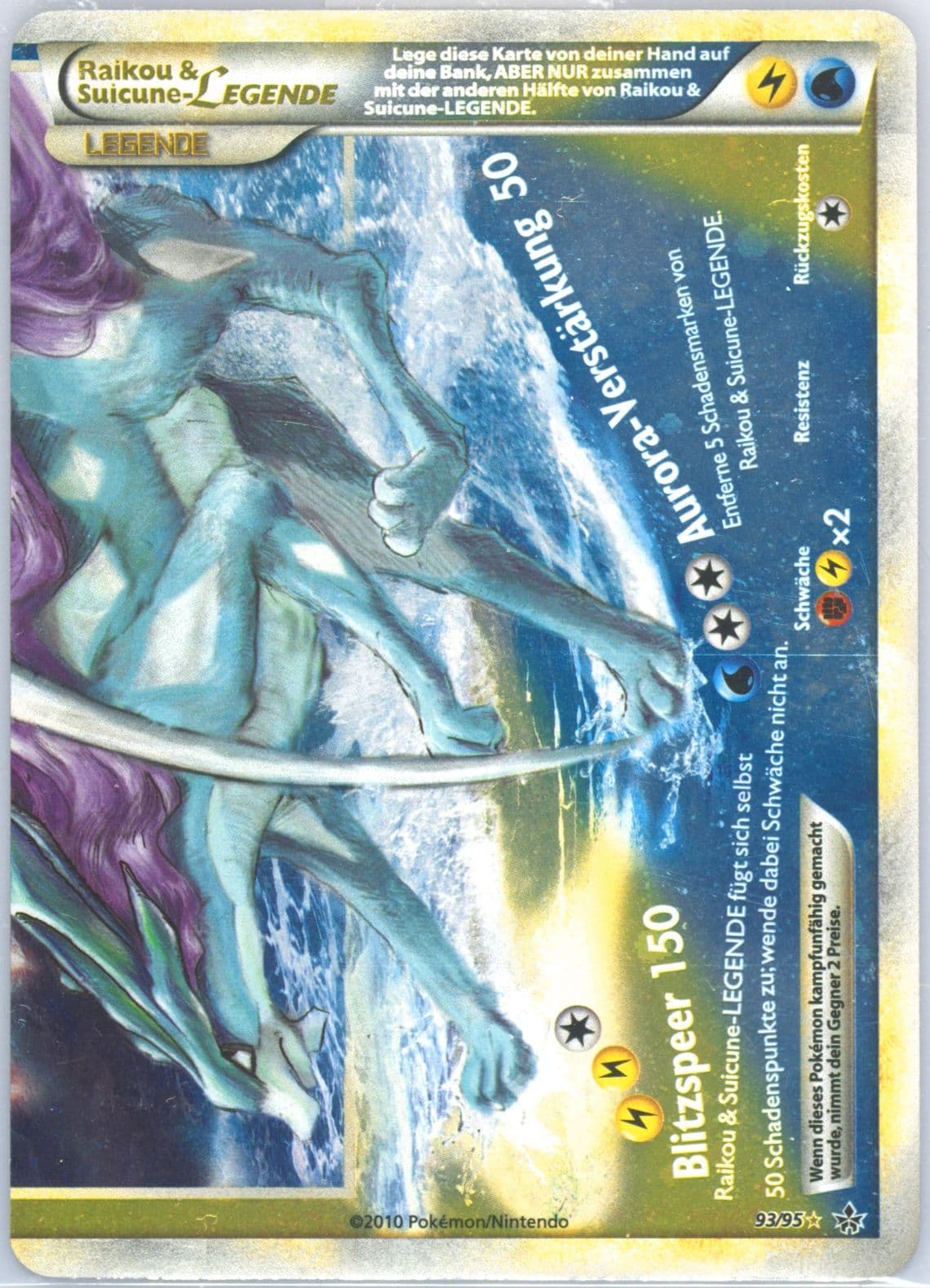 Raikou & Suicune Legende-Holo German (93) 2010 Pokemon Heartgold & Soulsilver Unleashed