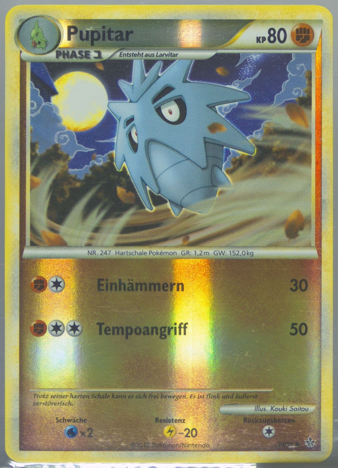 Pupitar-Reverse Foil German (39) 2010 Pokemon Heartgold & Soulsilver Unleashed