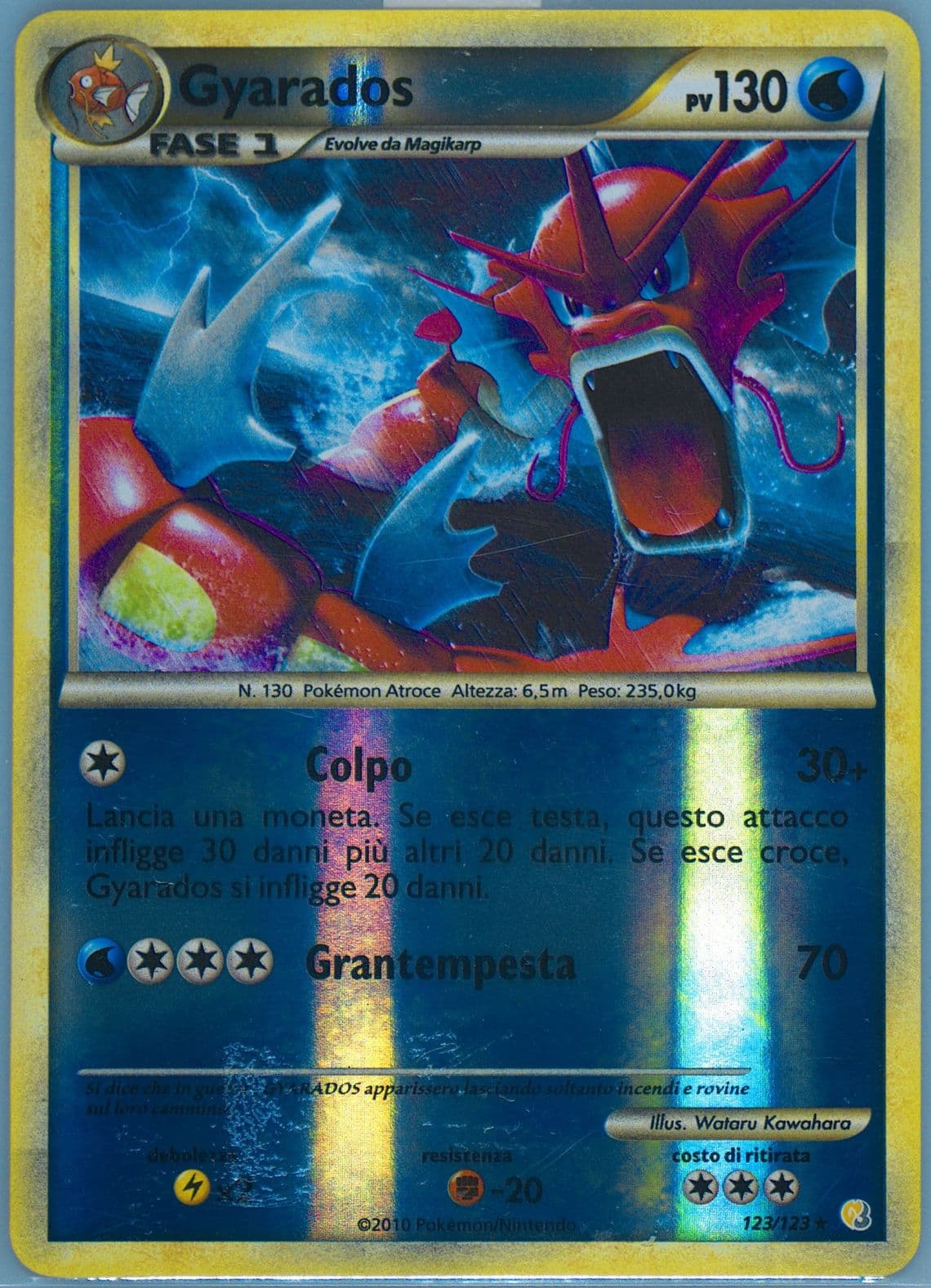 Gyarados-Reverse Foil Italian (123) 2010 Pokemon Heartgold & Soulsilver