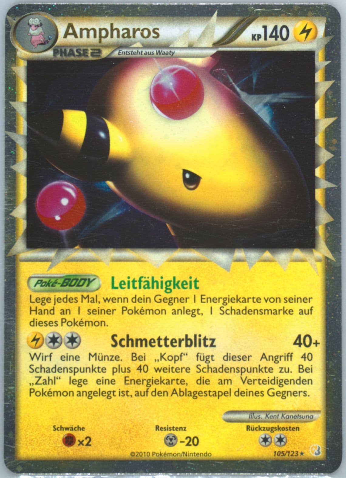 Ampharos-Holo German (105) 2010 Pokemon Heartgold & Soulsilver