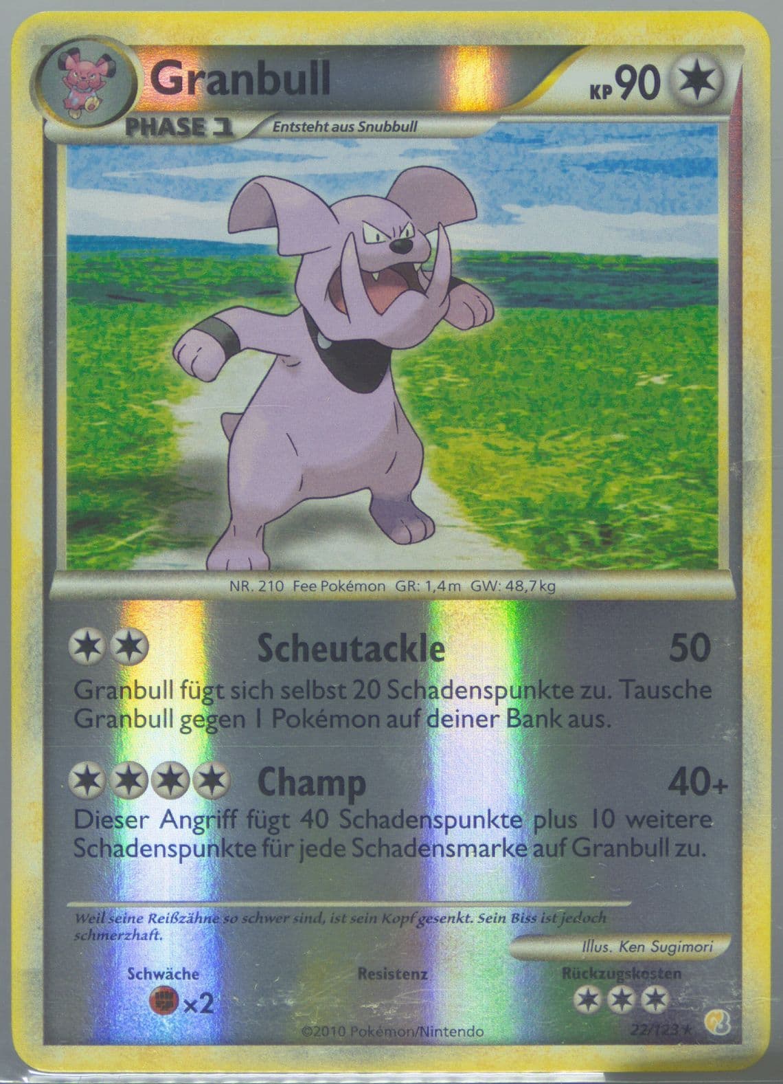Granbull-Reverse Foil German (22) 2010 Pokemon Heartgold & Soulsilver