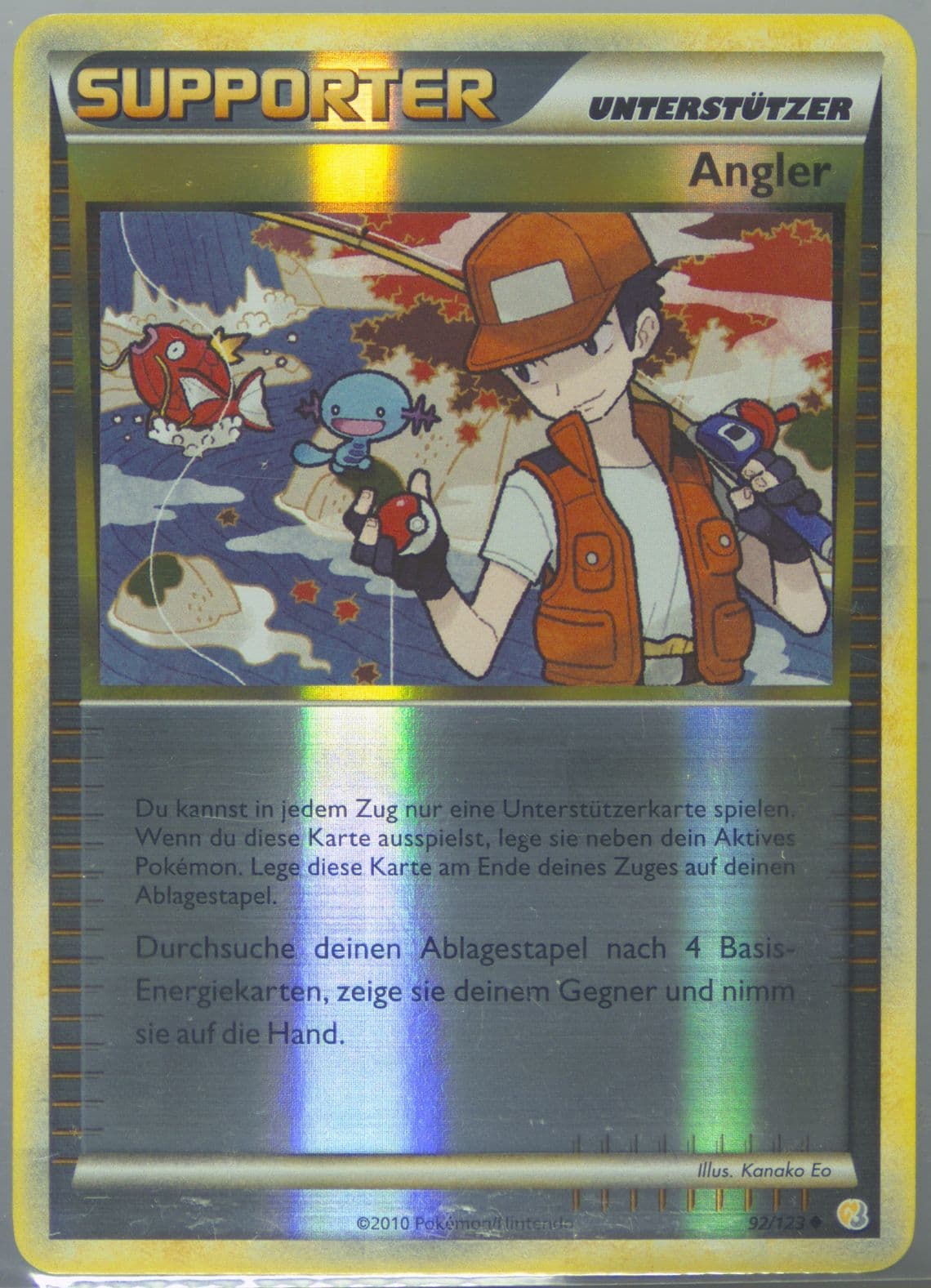 Angler-Reverse Foil German (92) 2010 Pokemon Heartgold & Soulsilver
