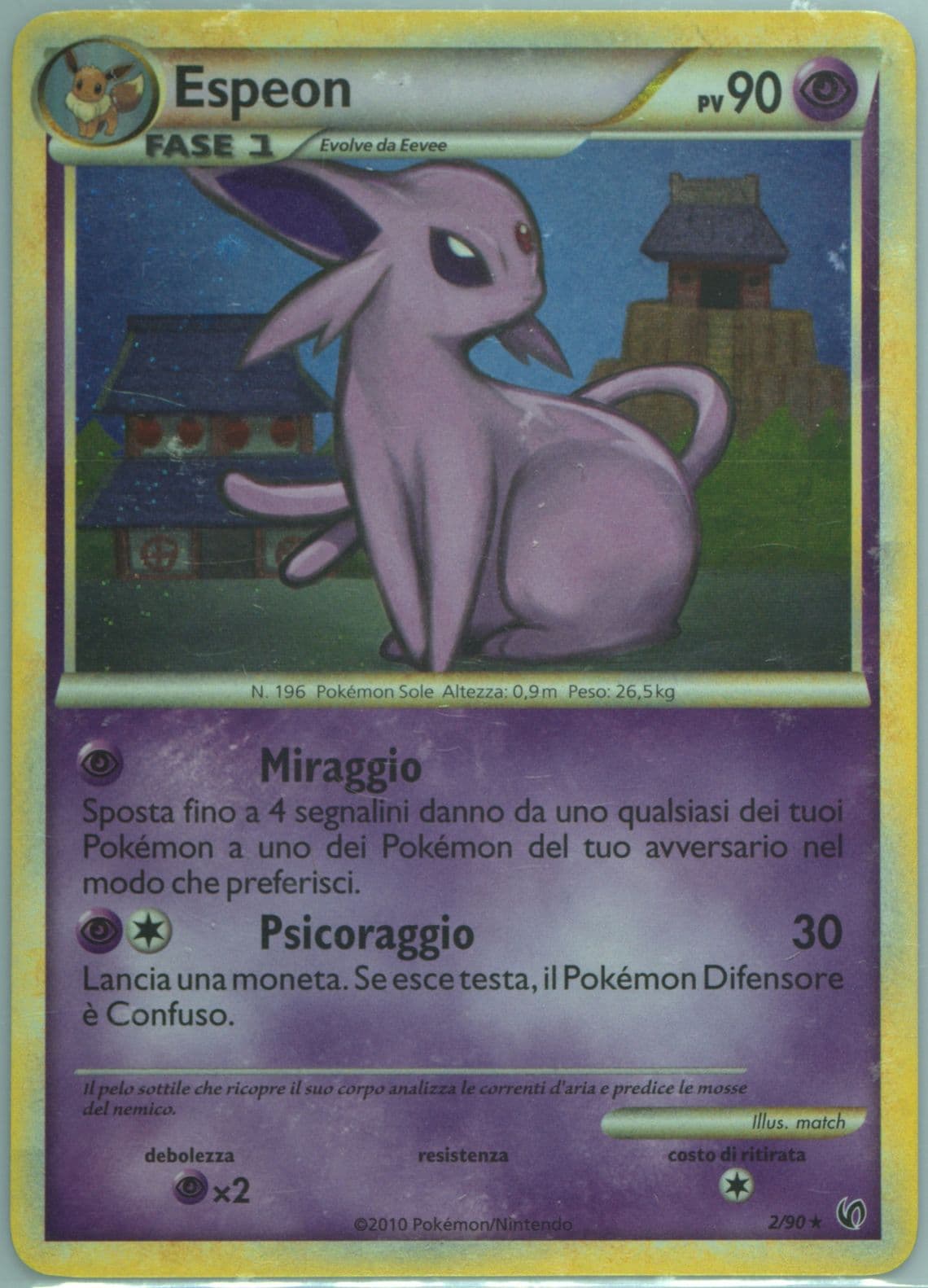 Espeon-Holo Italian (2) 2010 Pokemon Heartgold & Soulsilver Undaunted