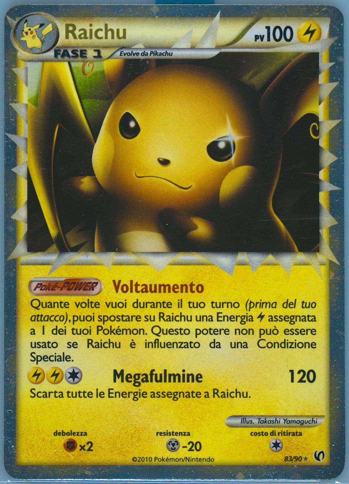 Raichu-Holo Italian (83) 2010 Pokemon Heartgold & Soulsilver Undaunted