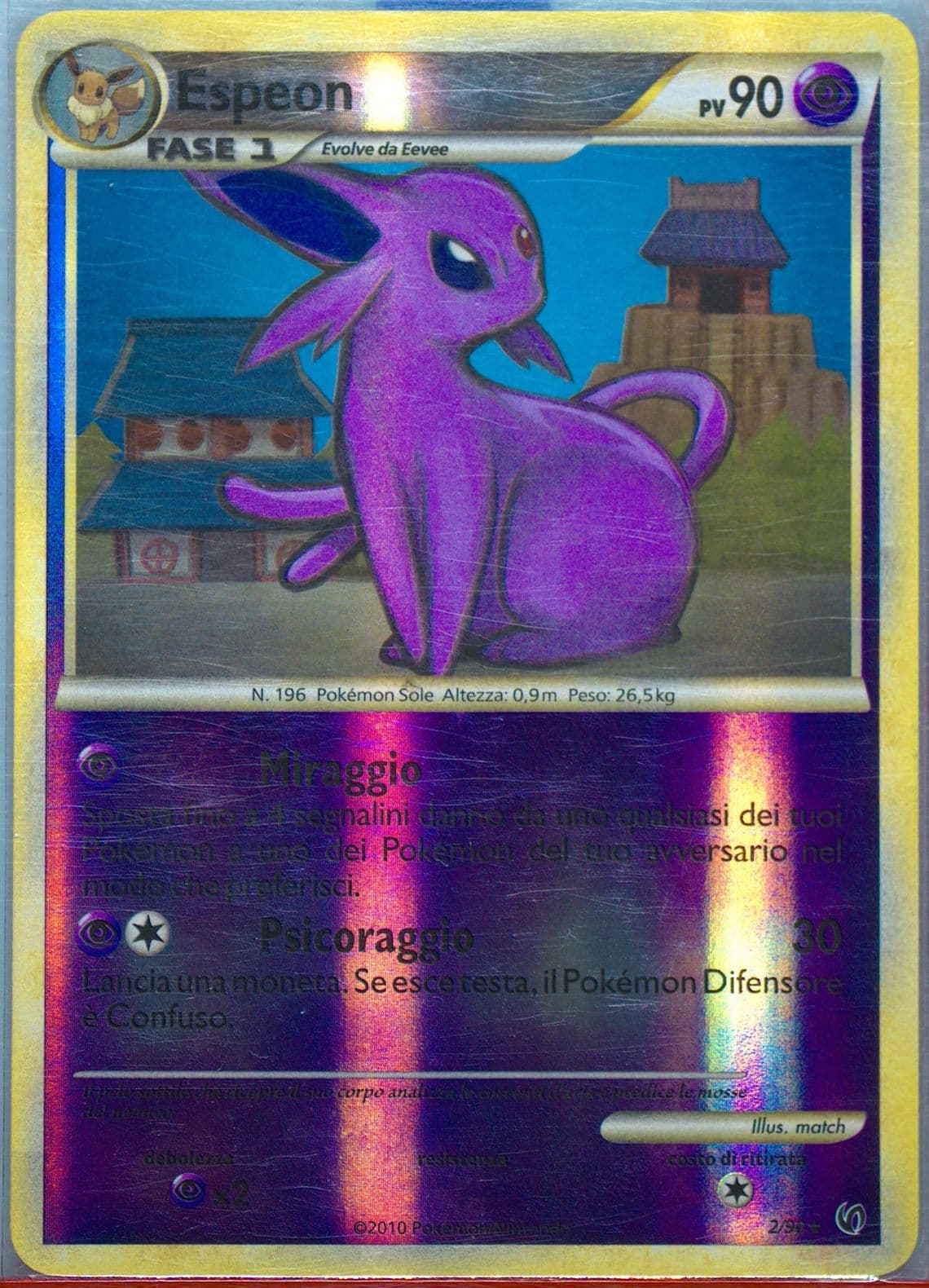 Espeon-Reverse Foil Italian (2) 2010 Pokemon Heartgold & Soulsilver Undaunted