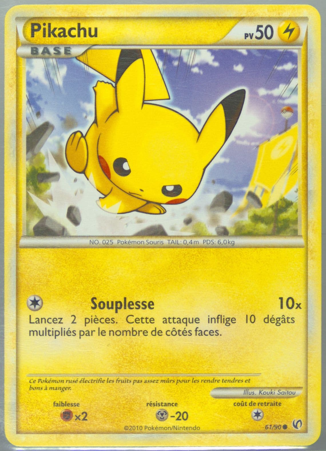 Pikachu French (61) 2010 Pokemon Heartgold & Soulsilver Undaunted