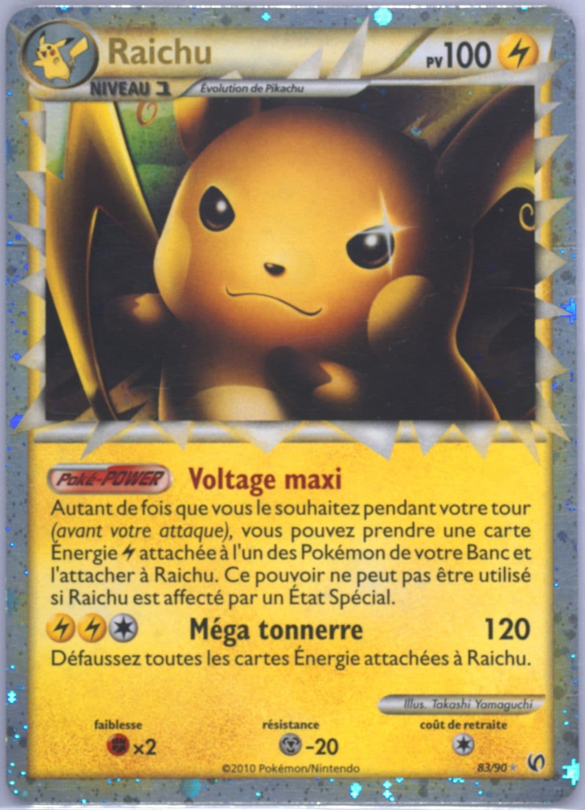 Raichu-Holo French (83) 2010 Pokemon Heartgold & Soulsilver Undaunted