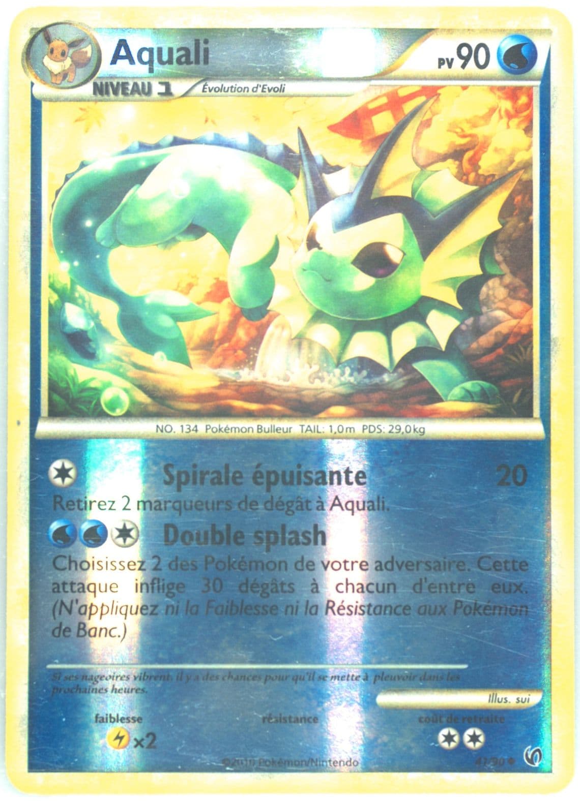 Aquali-Reverse Foil French (41) 2010 Pokemon Heartgold & Soulsilver Undaunted